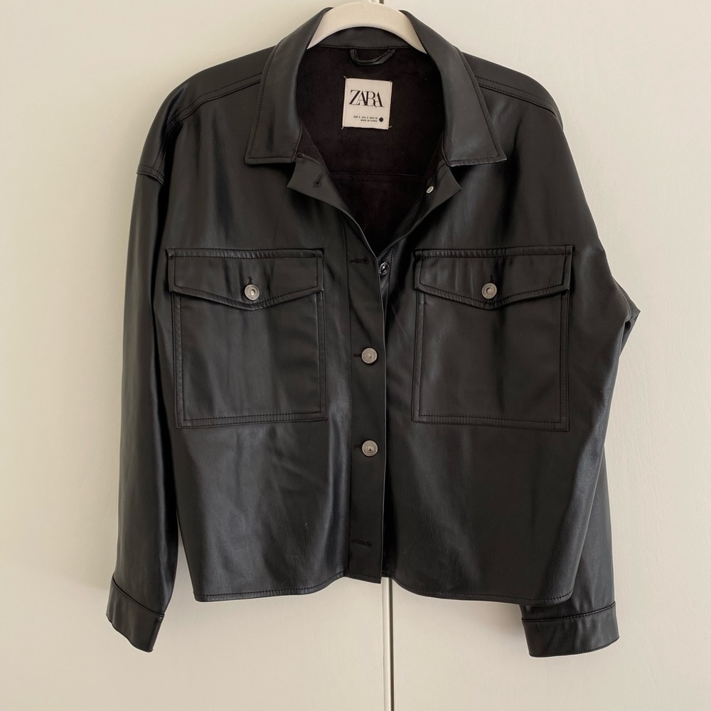 Black leather jacket